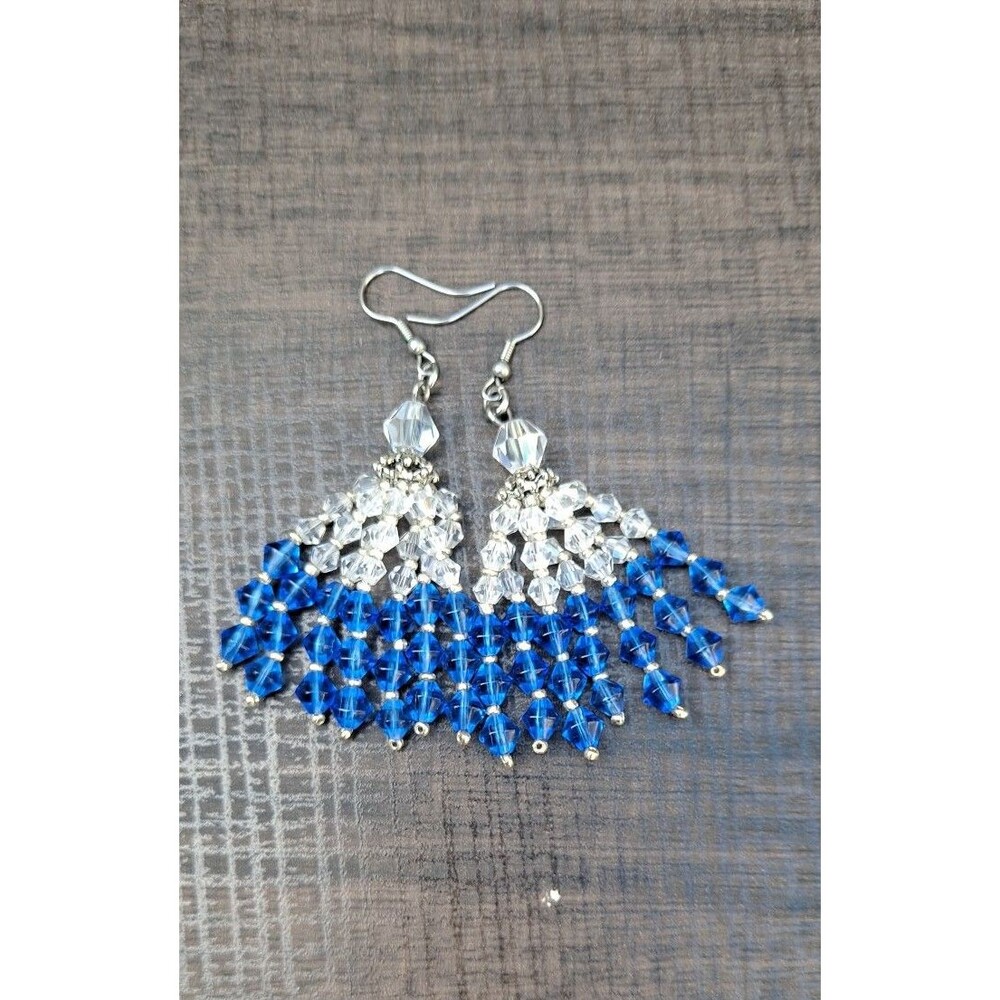 Glass Bead Tassel Earrings